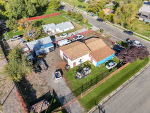 Aerial view of residential area