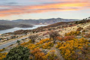 Mountain view with a large body of water