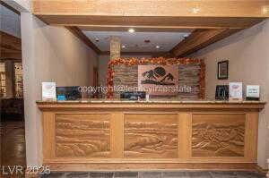 Reception featuring a community bar