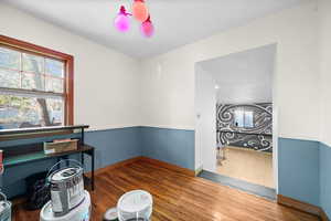 Office located between kitchen area and rear addition