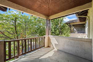View of balcony off bedroom