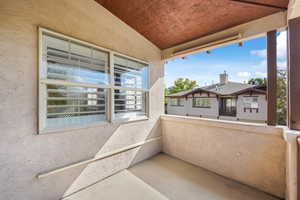 View of balcony off kitchen area