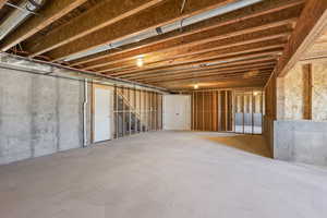 View of unfinished basement