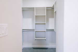 Walk in closet featuring carpet floors