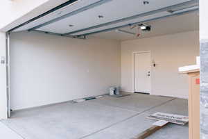 Garage with baseboards