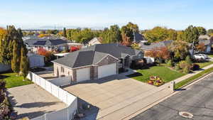Aerial perspective of suburban area