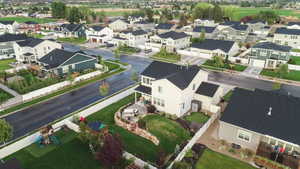 Aerial view of residential area