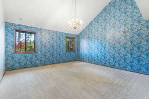 Primary Suite vaulted ceilings adjacent to the primary bathroom suite.