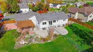 Aerial perspective of suburban area