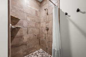 Bathroom with a shower stall