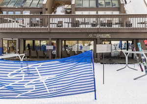 View of snow covered patio