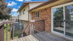 Wooden deck with a gate