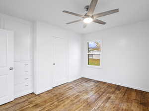 Hardwood floors and new lighting/fan