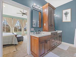 Primary bathroom with double vanities