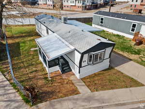 Aerial view of residential area