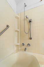 Bathroom with shower / bath combination