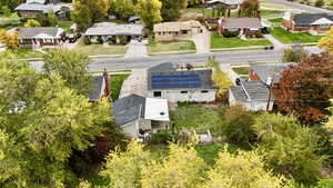 Aerial perspective of suburban area