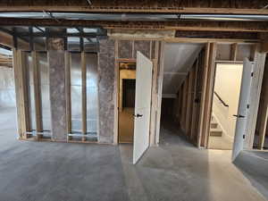 Basement featuring stairway