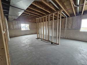 Basement featuring healthy amount of natural light