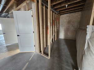 View of unfinished basement
