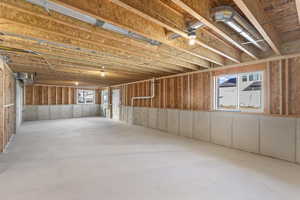Basement featuring healthy amount of natural light