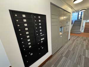 Mailboxes and package delivery area