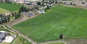 Aerial view of property's location with rural landscape and abundant farmland