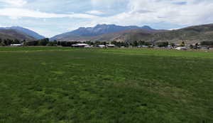 View of mountain background with rural landscape