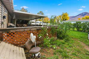 View of yard with a mountain view