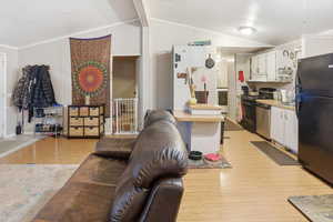 Living room featuring light wood-type flooring