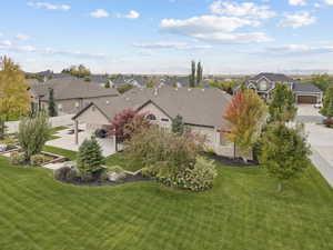 Aerial view of residential area