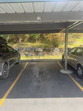 View of covered parking lot