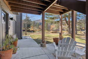 View of patio / terrace with a water view