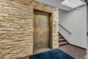 Property entrance with elevator