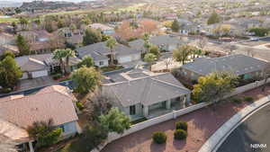 Aerial perspective of suburban area