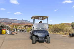 View of concrete road with a mountain view