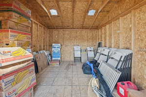 Storage room with a relaxing sauna