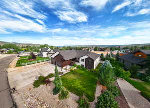 Aerial view of residential area