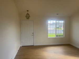 Entryway featuring light wood-style flooring