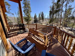 Wooden deck with grilling area