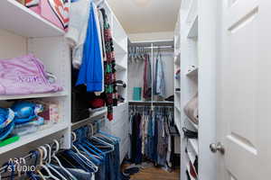 Spacious closet featuring wood finished floors