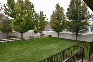 View of fenced backyard