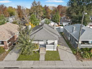 Aerial view of residential area