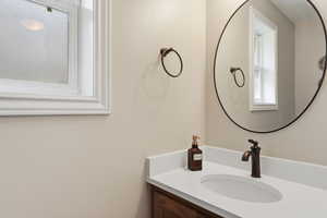 Bathroom featuring vanity