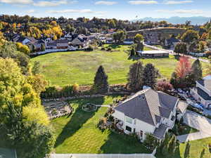 Aerial view of residential area