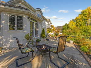View of patio / terrace featuring a fire pit