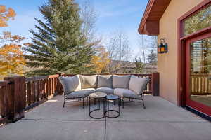 View of patio featuring an outdoor living space