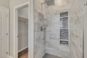 Master Bathroom featuring the custom tile shower.