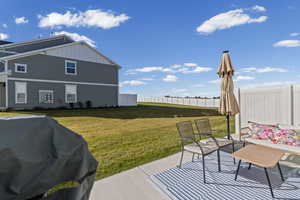 View of patio featuring grilling area