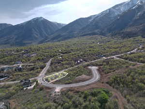 Mountain view featuring a heavily wooded area - approximate lot lines shown